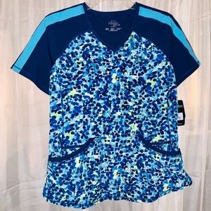 💥New Infinity By Cherokee Floral Print Scrub Top